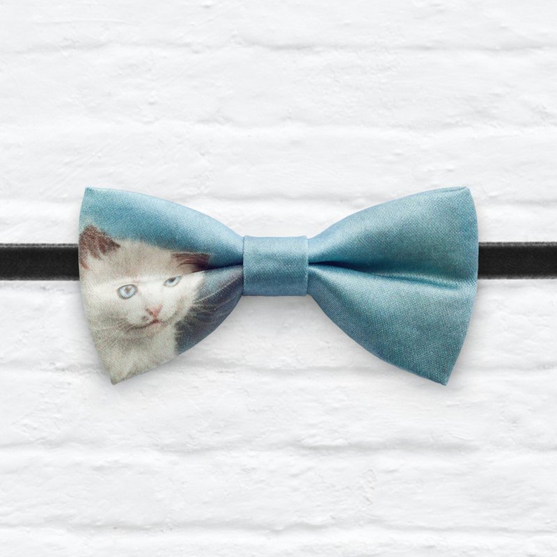 Style 0048 小时侯的摩摩 印花 系列 领结 My little Amor pattern bowtie - 颈链 - 其他材质 蓝色