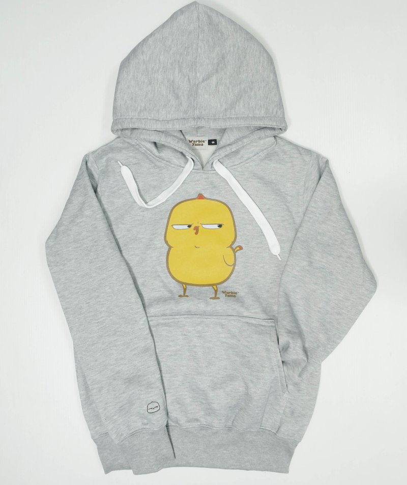 Warbie Signature pose Hoodie / winter sweater (Light Grey) - 中性连帽卫衣/T 恤 - 棉.麻 灰色