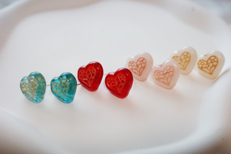 心型圈系列—心の窗耳环 - 耳环/耳夹 - 其他材质 多色