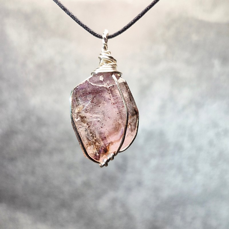 •超七小精灵4• 超七水晶 水晶原矿吊坠 手作绕线 - 项链 - 水晶 紫色