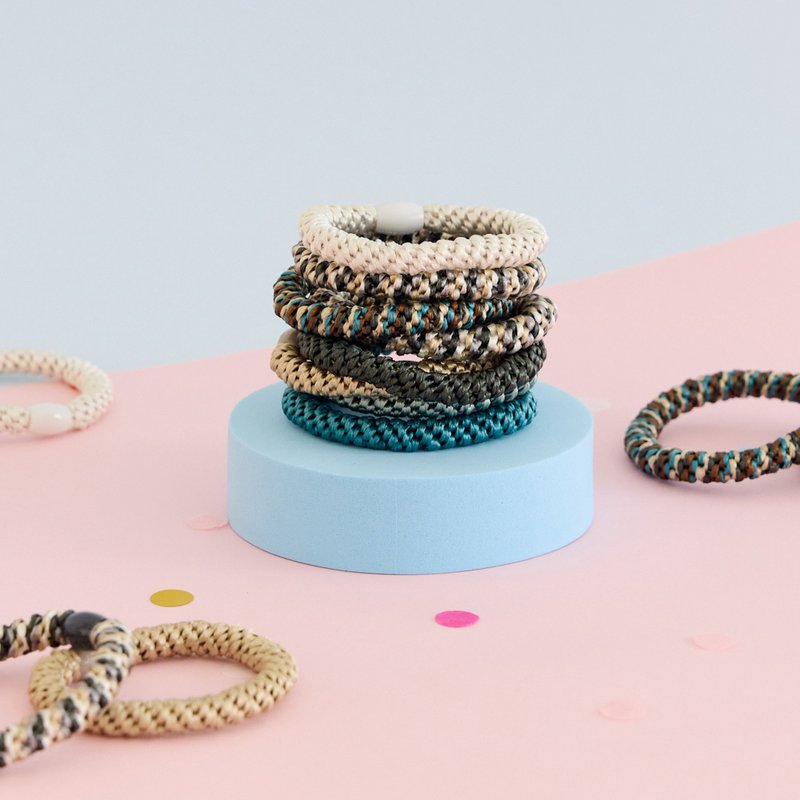 【L. ERICKSON 官方旗舰】 粗版 弹力发圈 8入 || 迷雾森林 || - 发饰 - 其他材质 绿色