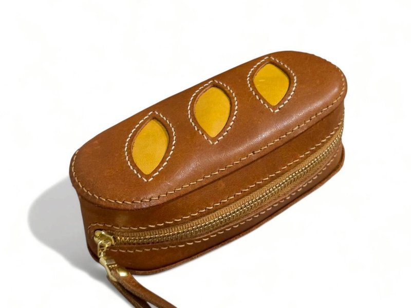 法国面包造型零钱包 - 零钱包 - 真皮 咖啡色