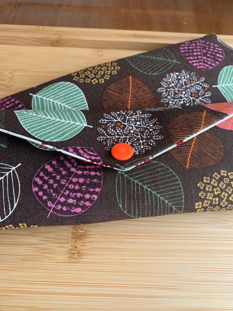 文青风环保筷袋 ~ 深情枫红 耐看咖 收纳包.交换礼物.环保.气质 - 收纳用品 - 棉.麻 咖啡色