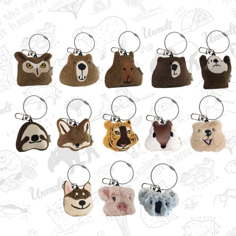 Keychain / key keeper / bunch / bundle - 玩偶/公仔 - 聚酯纤维 咖啡色