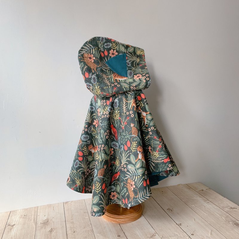 岛森家 / 猫咪斗篷  / 猫咪的好朋友是花豹 - 童装外套 - 棉.麻 蓝色