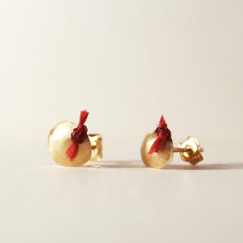 18K金耳针(小)红色左右一对女式简约 - 项链 - 贵金属 金色