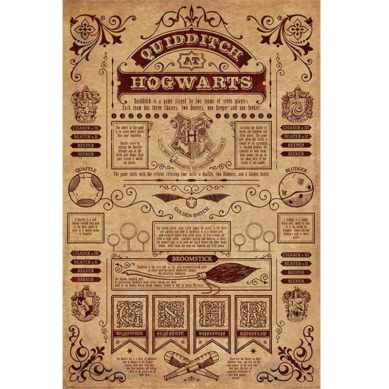 【哈利波特】霍格华兹 魁地奇大赛 英国进口海报 Harry Potter - 海报/装饰画/版画 - 其他材质 卡其色