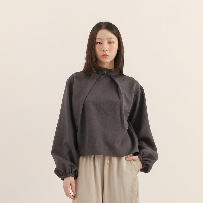 【经典原创】Ruoshui_若水褶片上衣_CLT515_深蓝 - 女装上衣 - 聚酯纤维 蓝色