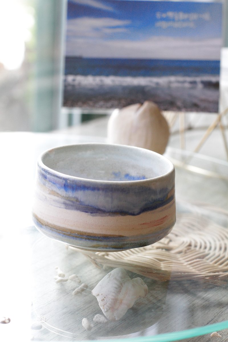手拉坏花莲海系列陶碗/茶碗4 - 茶具/茶杯 - 陶 蓝色