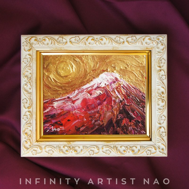 【唯一的原创画作】日本制 山 赤富士 / infinity artist NAO - 海报/装饰画/版画 - 压克力 红色