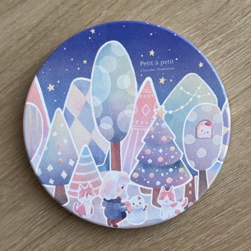 【现+预】雪地里的礼物陶瓷吸水杯垫-Petit à petit系列 - 杯垫 - 陶 多色