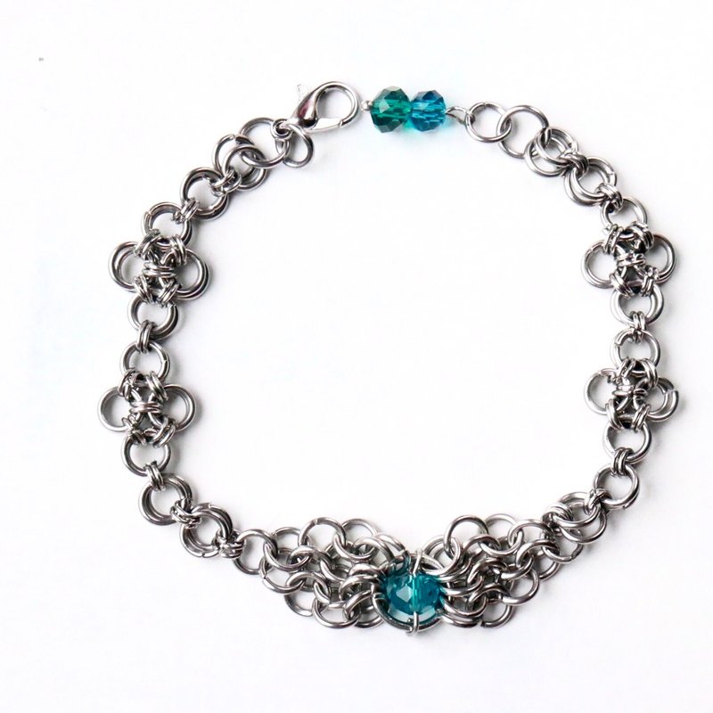 【绿精灵】日式手编不锈钢手链  金属线编织 轻奢 经典圆链手链 - 手链/手环 - 其他金属