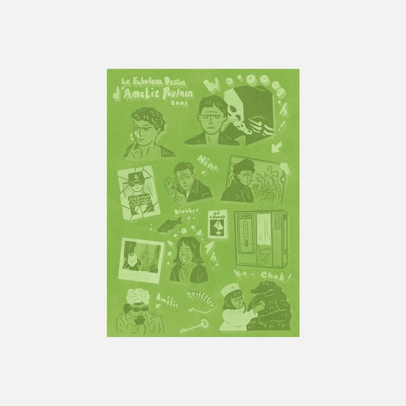 艾蜜莉的异想世界  电影插画贴纸 - 贴纸 - 纸 银色