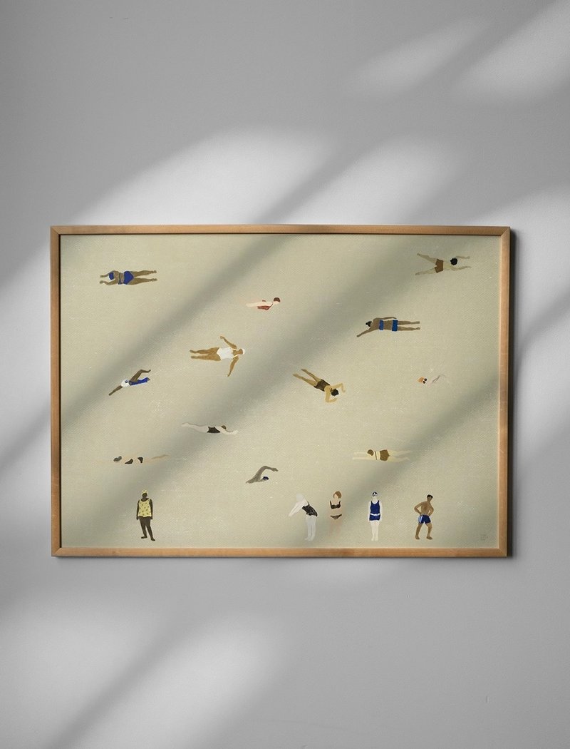 Elisabeth Dunker - 瑞典艺术家设计海报 SWIMMER POSTER, SAND - 海报/装饰画/版画 - 纸 卡其色