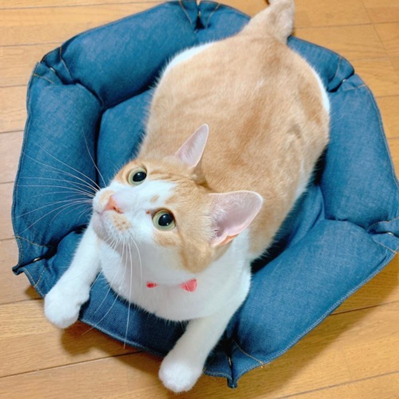 宠物床 坐垫 猫窝 狗窝 冈山 牛仔 靛 黑的 - 床垫/笼子 - 棉.麻