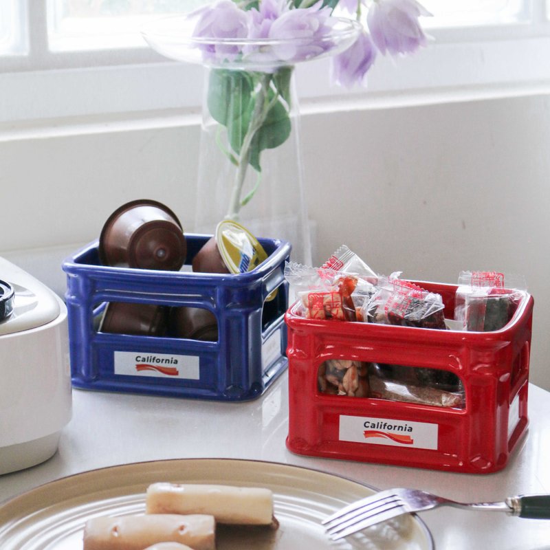 【新品】加州配色陶瓷小物篮 日常收纳 × 桌面风格提案 - 收纳用品 - 瓷