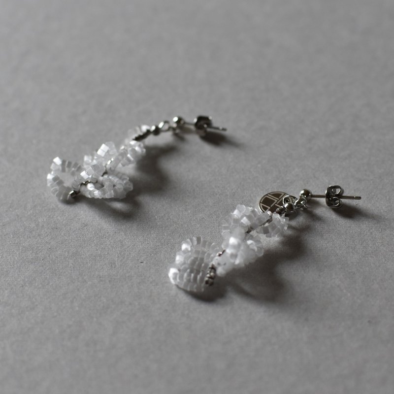 花冠 S/银色 - 耳环/耳夹 - 玻璃