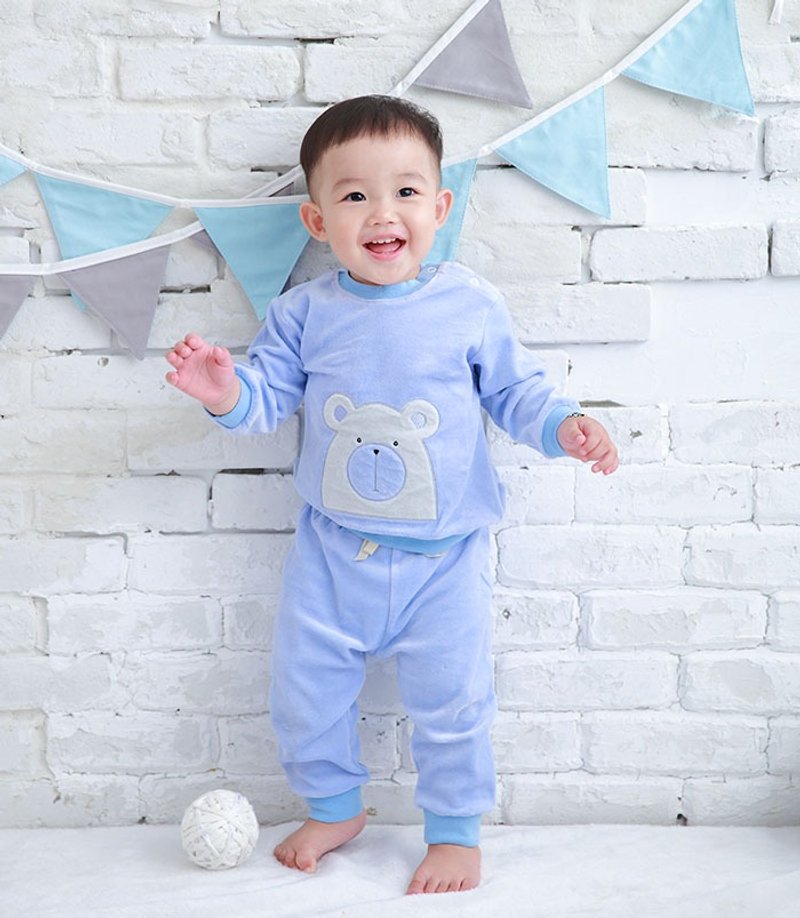 【Deux Filles 有机棉】棉绒运动裤 - 童装裤 - 棉.麻 蓝色