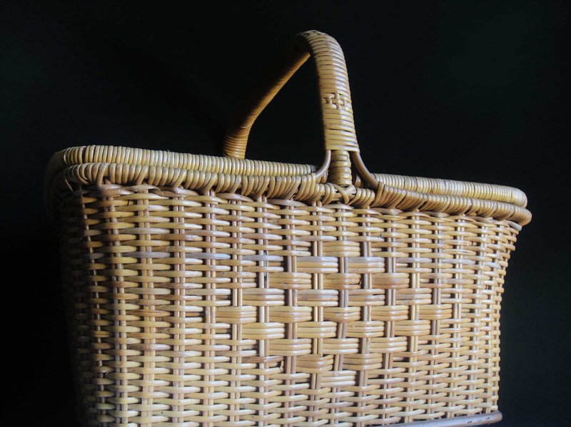 【老时光 OLD-TIME】早期二手台湾制藤编野餐篮 - 收纳用品 - 其他材质