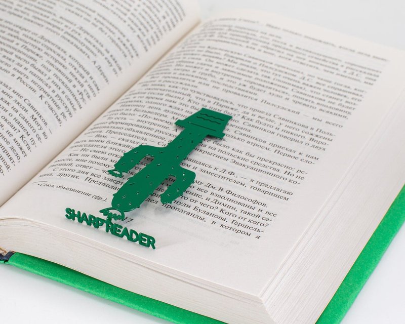 Green Metal bookmark Cactus // Sharp Reader // Free shipping worldwide - 书签 - 其他金属 绿色