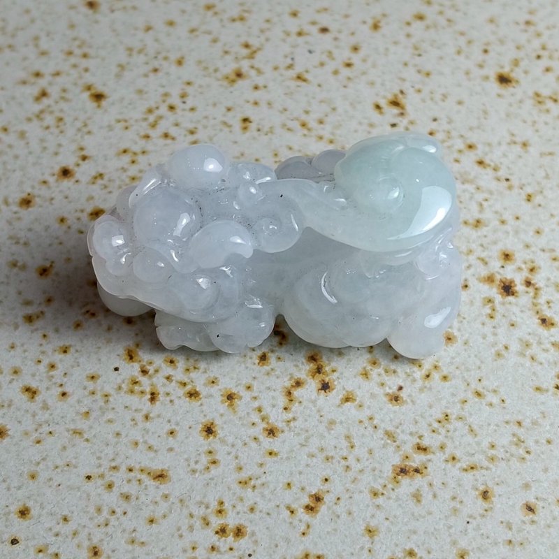 J0207天然翡翠A货 . 冰糯晴水灵芝貔貅.如意发财.摆件. - 摆饰 - 玉石