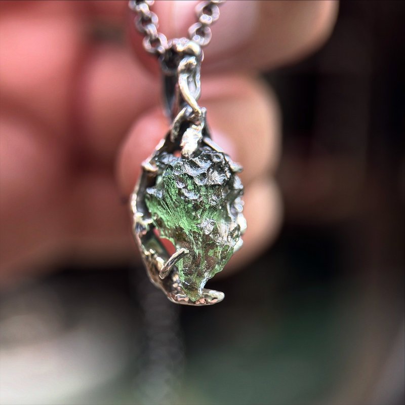 Moldavite / 捷克陨石 / 护符 - 项链 - 半宝石 绿色