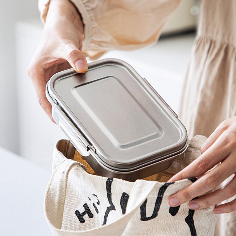 日本霜山 可冷冻冷藏304不锈钢保鲜盒/便当盒-600ml-3入 - 便当盒/饭盒 - 不锈钢 银色