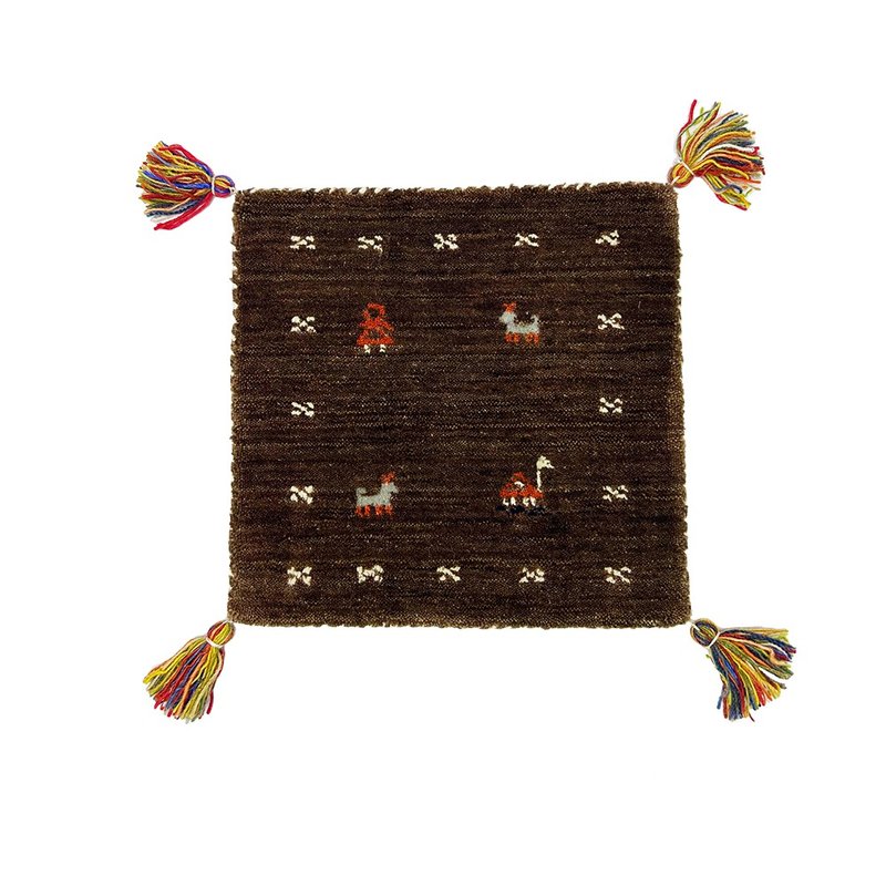 tribal symbol mats_coffee 彩色复古系打印度手工小毯 - 地垫/地毯 - 羊毛 咖啡色