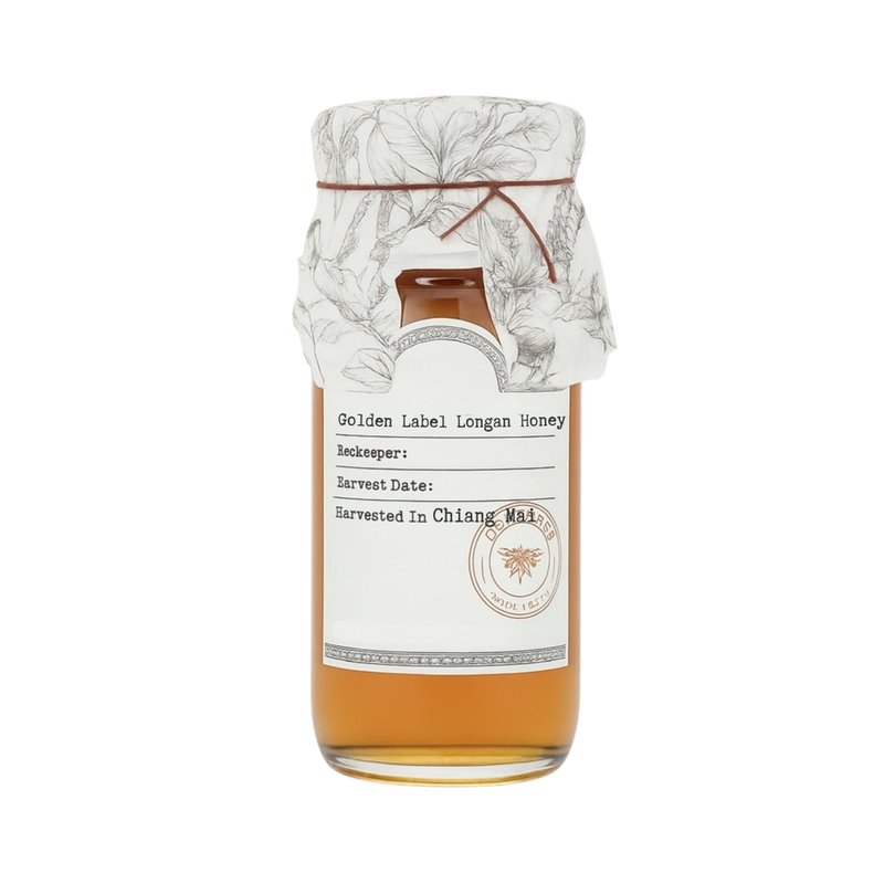 清迈金标龙眼树蜜 - 蜂蜜/黑糖 - 玻璃 金色