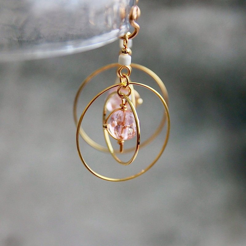 无痛耳夹/立体星球耳环(小款) - 耳环/耳夹 - 琉璃 紫色