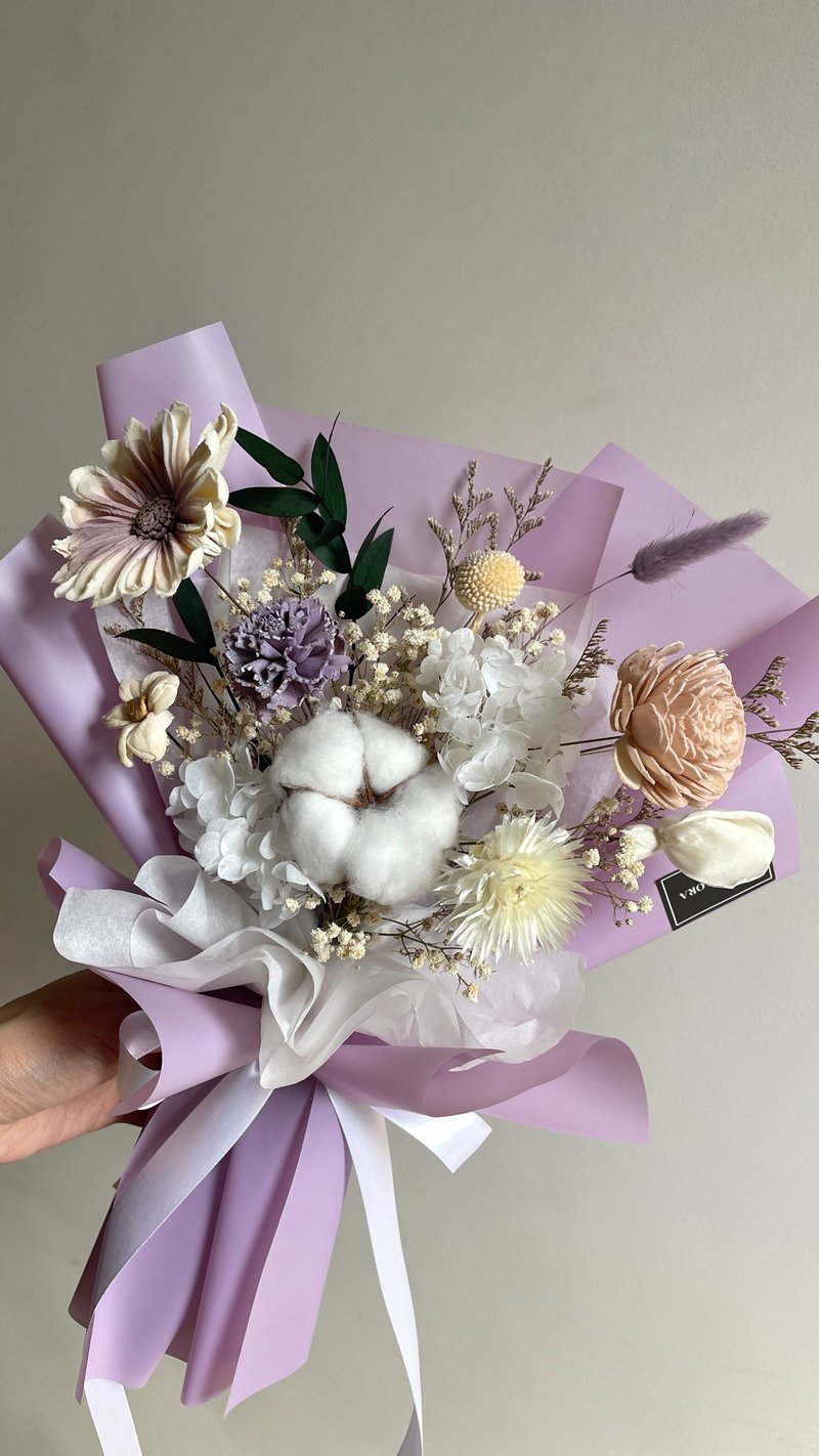 紫色系 母亲节干燥花束 康乃馨花束 康乃馨干燥花 永生花 - 干燥花/捧花 - 植物.花