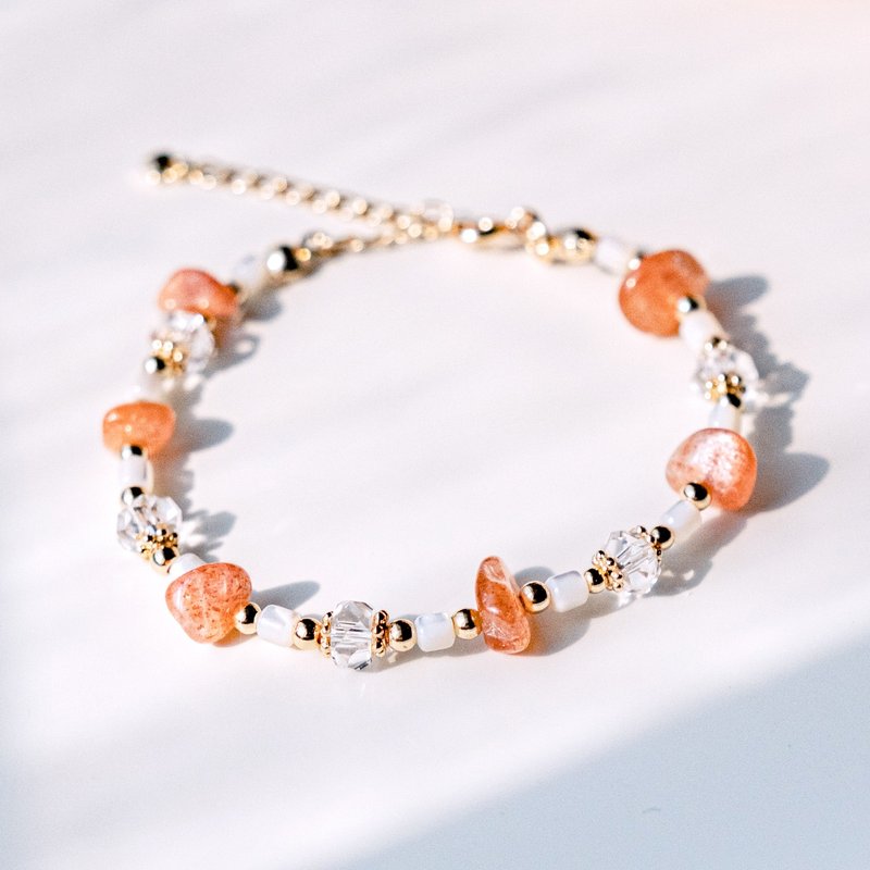 落日余光 手链。金太阳 白水晶。事业运 贵人运 激发活力 - 手链/手环 - 水晶 橘色