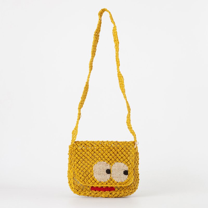 【The Jacksons】Big Eyes 编织包-Lola-黄 - 侧背包/斜挎包 - 棉.麻 多色