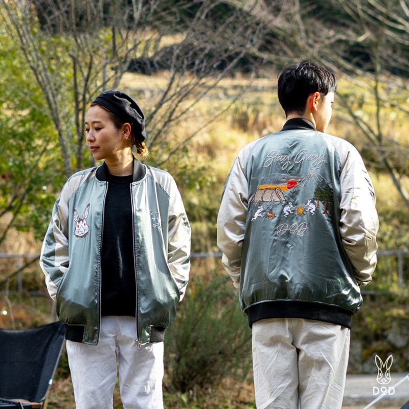 【人气预购】DOD横须贺兔子刺绣2WAY双面夹克 篝火友善JK001(2色) - 女装休闲/机能外套 - 其他材质