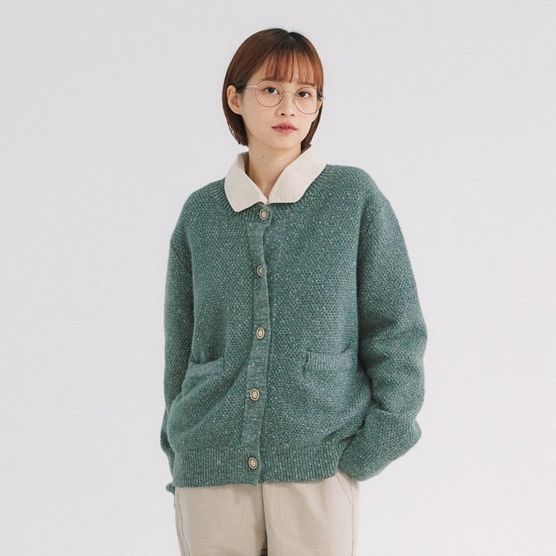 【Simply Yours】气质毛织外套 绿F - 女装针织衫/毛衣 - 棉.麻 绿色