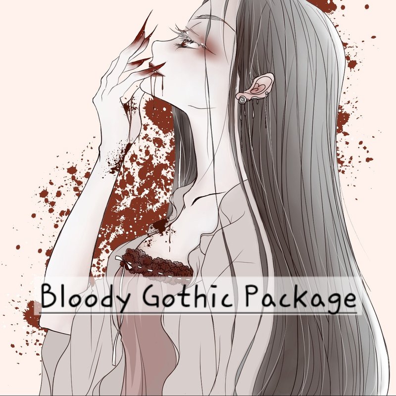 血腥歌德风贴纸包 - 纸胶带 - 纸 白色