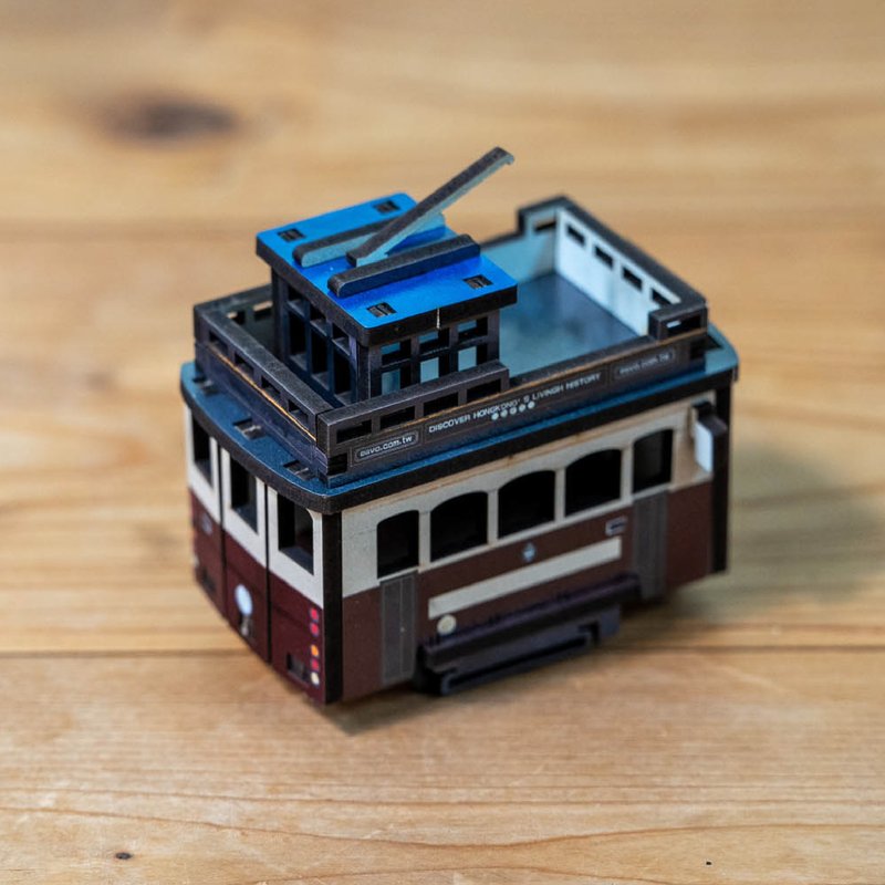 【DIY手作】迷你拼拼车 复古叮叮车 创意手作 特色玩具 - 木工/竹艺/纸艺 - 木头 多色