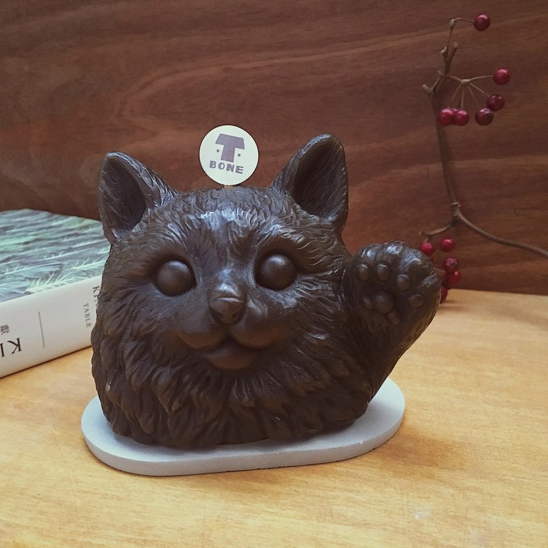 【新年礼物】限量出清 招财猫蜡烛 送礼 - 蜡烛/烛台 - 蜡 白色