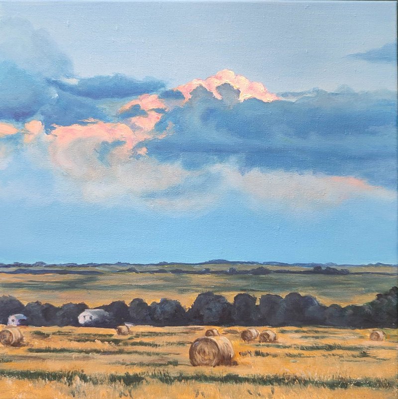 日落风景画,手绘原作,乡村风景 - 海报/装饰画/版画 - 其他材质 多色