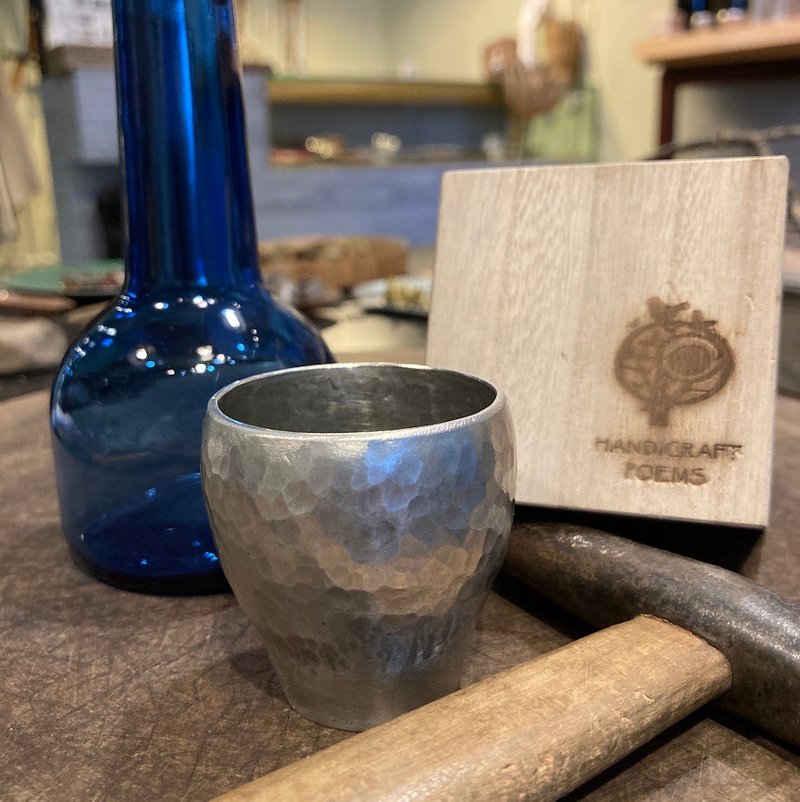 纯锡酒杯/清酒杯/烧酌杯/杯形酒杯,青冶金工手作锻打纯锡杯 - 酒杯/酒器 - 其他金属