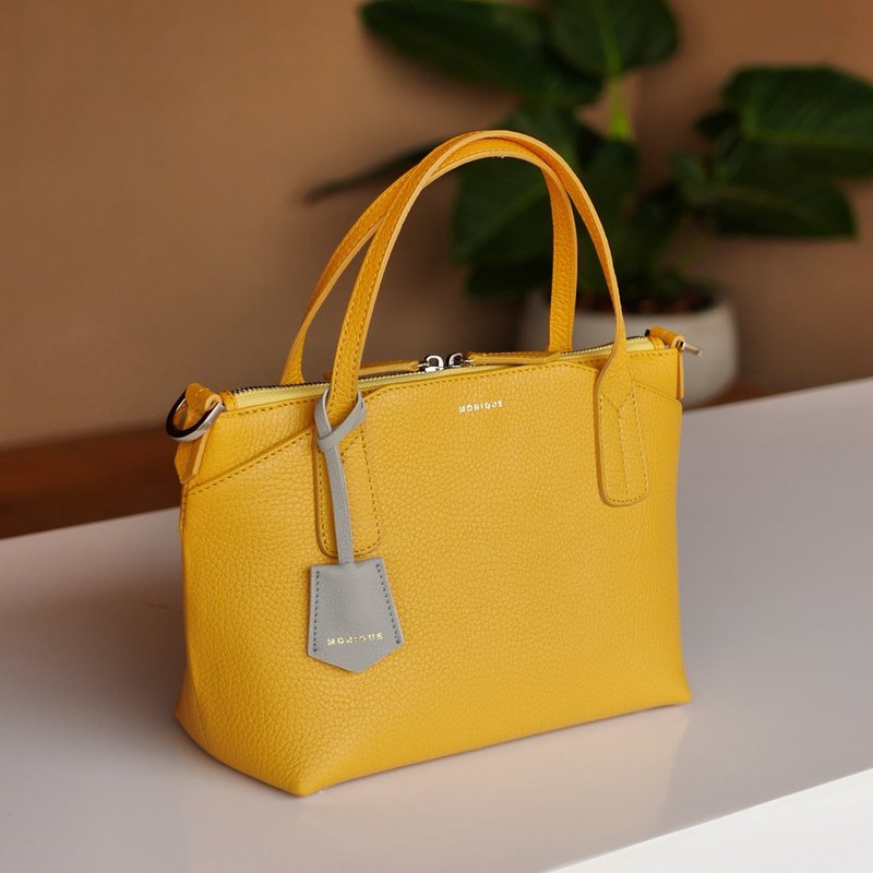 Pema Zip Tote M号 / 真皮拉链托特包 / Yellow - 手提包/手提袋 - 真皮 黄色