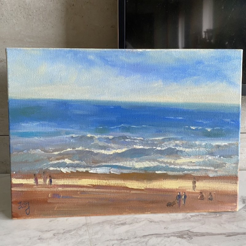 海风午后 - 海景油画 手绘原作 静心疗愈挂画 - 海报/装饰画/版画 - 棉.麻
