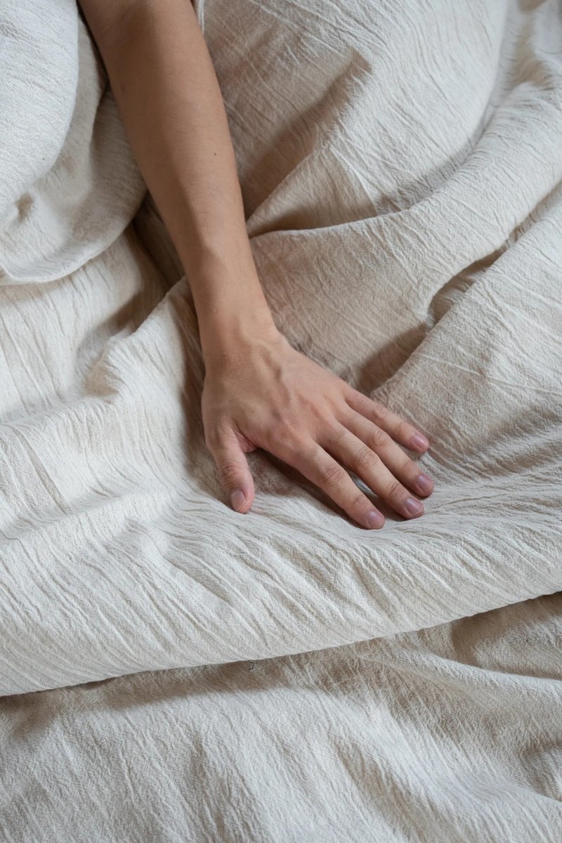 NEW 预购100%大麻乐眠盖罩式床包//定制化尺寸 - 寝具 - 棉.麻 白色