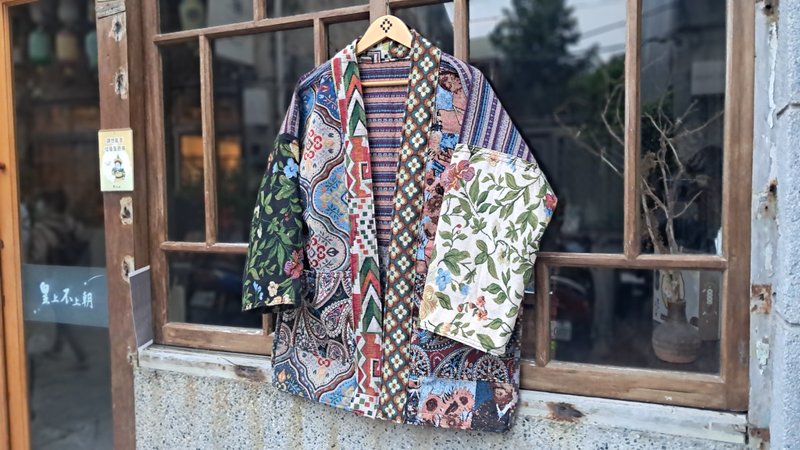 AMIN'S SHINY WORLD 提花图腾拼接 KIMONO   ONLY系列 - 女装休闲/机能外套 - 棉.麻 多色