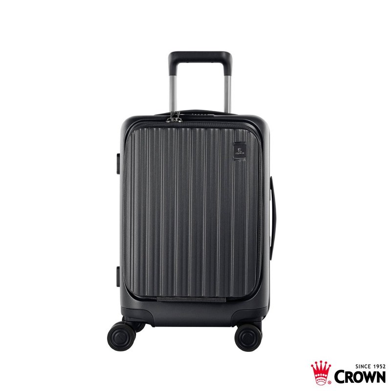 【CROWN】21寸 BOXY 前开框架拉杆箱 登机箱  铁灰色 - 行李箱/行李箱保护套 - 塑料 灰色