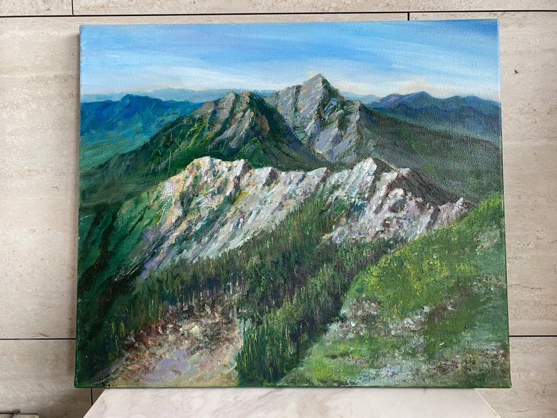 远峰之境 - 山景油画 手绘原作 风景挂画 - 海报/装饰画/版画 - 棉.麻