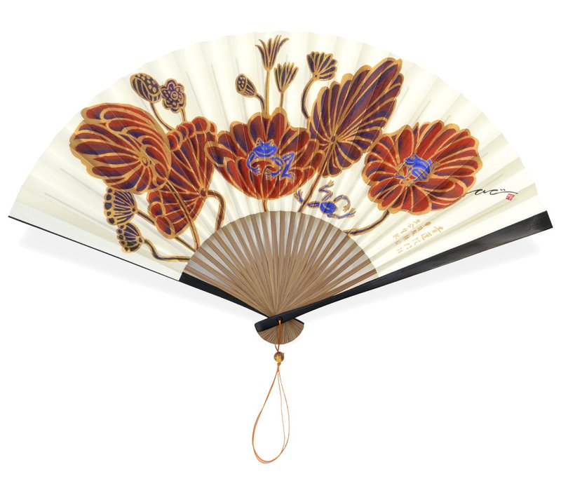 青莲院隔扇画扇子 生命赞歌 - 扇子 - 纸 红色