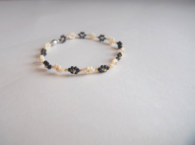 珠子手链磁铁可拆卸【双色】黑白 - 手链/手环 - 其他材质 黑色