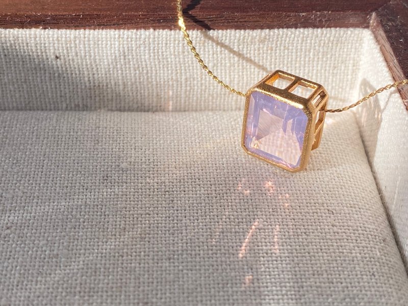 光映幻紫 || 紫玉晶 吊坠 多用途小盒子 磨砂 纯银  设计镶嵌款 - 项链 - 纯银 紫色