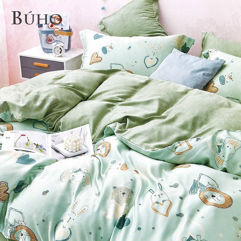 LN15/奥地利100%莱赛尔凉感40支纯天丝TM/全铺棉床包两用被套 - 寝具 - 丝.绢 多色